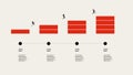 Business timeline infographics vector template. Project presentation with progress steps. Minimal design.