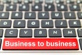 Business to business word on computer space bar Royalty Free Stock Photo
