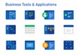 Business tools and software applications icon set collection from accounting financial to corporate analytics business