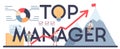 Business top management typographic header. Successful strategy
