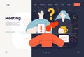 Business topics - meeting, web template. Modern flat vector