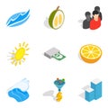 Business tour icons set, isometric style Royalty Free Stock Photo