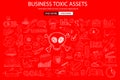 Business Toxic Assets concept with Doodle design style