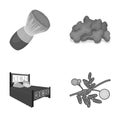 Business, trade, cosmetology and other monochrome icon in cartoon style.flower, nature, ecology icons in set collection. Royalty Free Stock Photo