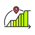 Traffic Statistics Color Icon Illustration Design