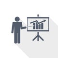 Business training concept flat design vector icon Royalty Free Stock Photo