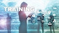 Business training concept. Training Webinar E-learning. Financial technology and communication concept.