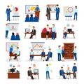 Business Training Consulting Flat Icons Set Royalty Free Stock Photo