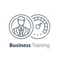 Business training, administration or project management, career strategy, leadership concept, coaching or consulting