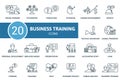 Business Training icon outline set. Line Business Training icon collection. Online Training, Occupation, Consulting