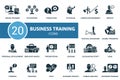 Business Training icon set. Monochrome simple Business Training icon collection. Online Training, Occupation, Consulting