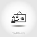 business training icon. Speaker at business workshop isolated icon. business design element Royalty Free Stock Photo