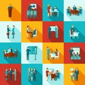 Business Training Icons Flat Set Royalty Free Stock Photo