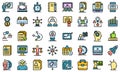 Business training icons set vector flat Royalty Free Stock Photo