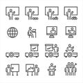 Business Training Icons , Symbol Perfect Design Simple Set For Using In Web Site Infographics Logo Report , Line Icon Vector