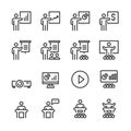 Business Training Icons , Symbol Perfect Design Simple Set For Using In Web site Infographics Logo Report , Line Icon Vector illus Royalty Free Stock Photo