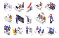 Business Training Isometric Set Royalty Free Stock Photo