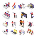 Business Training Isometric Set Royalty Free Stock Photo