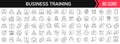 Business training linear icons in black. Big UI icons collection in a flat design. Thin outline signs pack. Big set of icons for Royalty Free Stock Photo