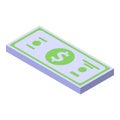 Business training money pack icon, isometric style