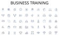 Business training line icons collection. Radiant, Bright, Warmth, Joyful, Blissful, Luminous, Glowing vector and linear