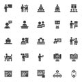 Business training vector icons set Royalty Free Stock Photo