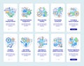 Business transparency onboarding mobile app screen set