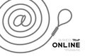 Business Trap Online Design horizontal set, At symbol made from Rope and Lasso