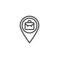 Business travel location pin line icon