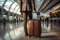 A business traveler boarding at an airport gate Royalty Free Stock Photo