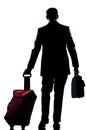 Business traveler man walking rear view Royalty Free Stock Photo