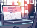 Business Travelling Concept on Laptop Screen.