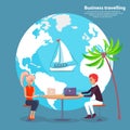 Business Travelling and People Vector Illustration