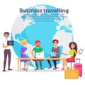 Business Travelling and Globe Vector Illustration