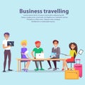 Business Travelling Workers Vector Illustration
