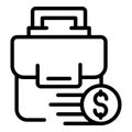 Business trend briefcase icon outline vector. Chart element Royalty Free Stock Photo