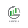Business trend - vector logo concept illustration. Abstract arrow, circle and blocks. Finance growth graphic icon. Design element Royalty Free Stock Photo