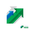 Business trend - vector logo template concept illustration. Abstract arrows system background. Infographic icon.