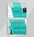 Business tri-fold brochure layout design emplate Royalty Free Stock Photo