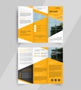 Business tri-fold brochure layout design emplate Royalty Free Stock Photo