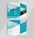 Business tri-fold brochure layout design emplate Royalty Free Stock Photo