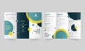 Business Tri-Fold Brochure, Template or Leaflet Design in Front and Back Page Royalty Free Stock Photo