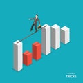 Business tricks isometric flat vector concept. Royalty Free Stock Photo