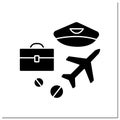 Business trip glyph icon