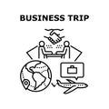 Business Trip Vector Concept Black Illustration Royalty Free Stock Photo