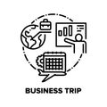 Business Trip Vector Concept Black Illustrations Royalty Free Stock Photo