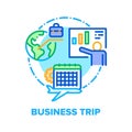 Business Trip Vector Concept Color Illustration Royalty Free Stock Photo