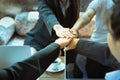 Business trust commitment which Business Partners holding hands Royalty Free Stock Photo