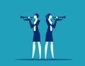 Business two people trumpet player. Musician stock illustration