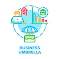 Business Umbrella Accessory Vector Concept Color